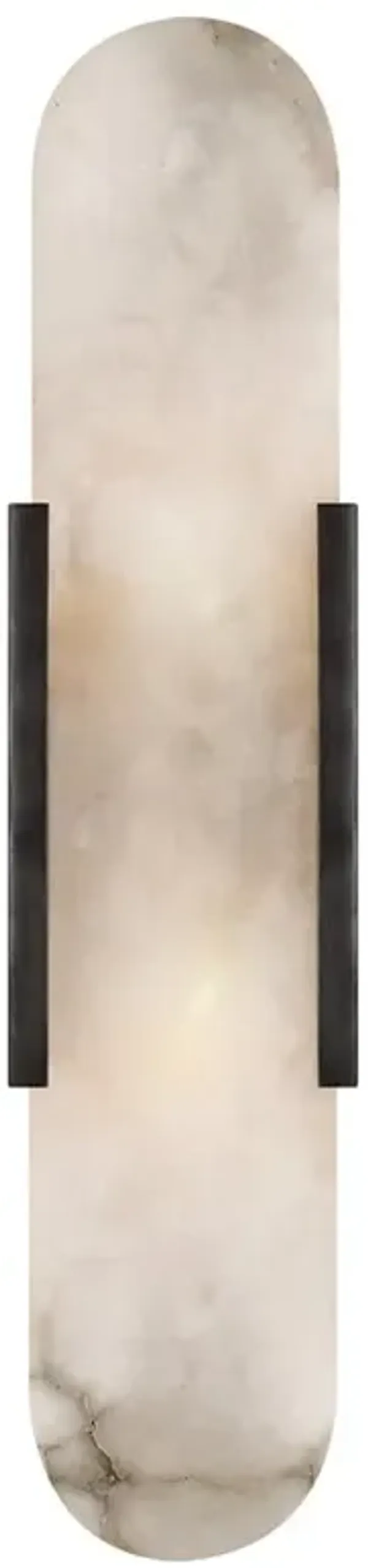 Visual Comfort Melange Modern Classic Bronze Metal Alabaster Elongated Sconce