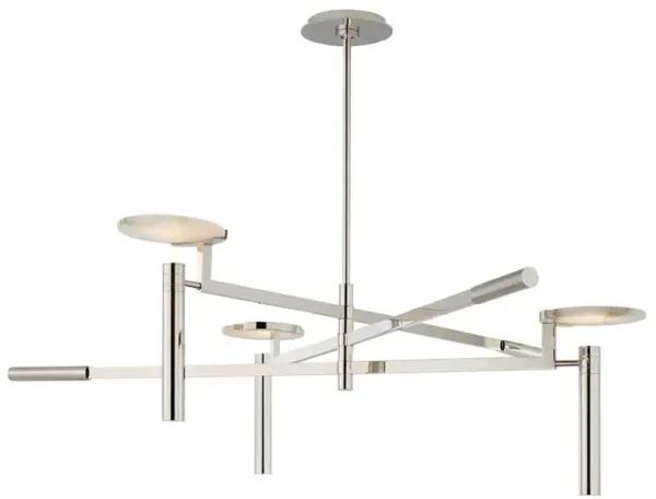 Visual Comfort Melange Modern Polished Nickel Alabaster Floating Disc Chandelier