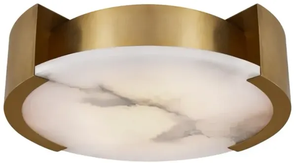 Visual Comfort Melange Antique Burnished Brass Alabaster Flush Mount - Large