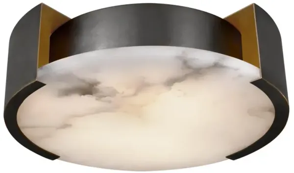 Visual Comfort Melange Modern Bronze Metal Alabaster Flush Mount - Small