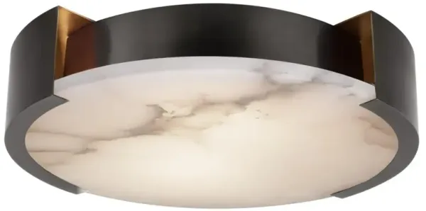 Visual Comfort Melange Modern Bronze Metal Alabaster Flush Mount - Extra Large