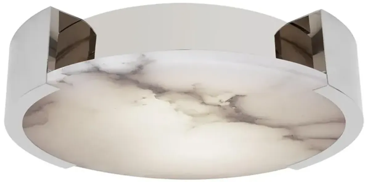 Visual Comfort Melange Modern Polished Nickel Alabaster Flush Mount - Extra Large