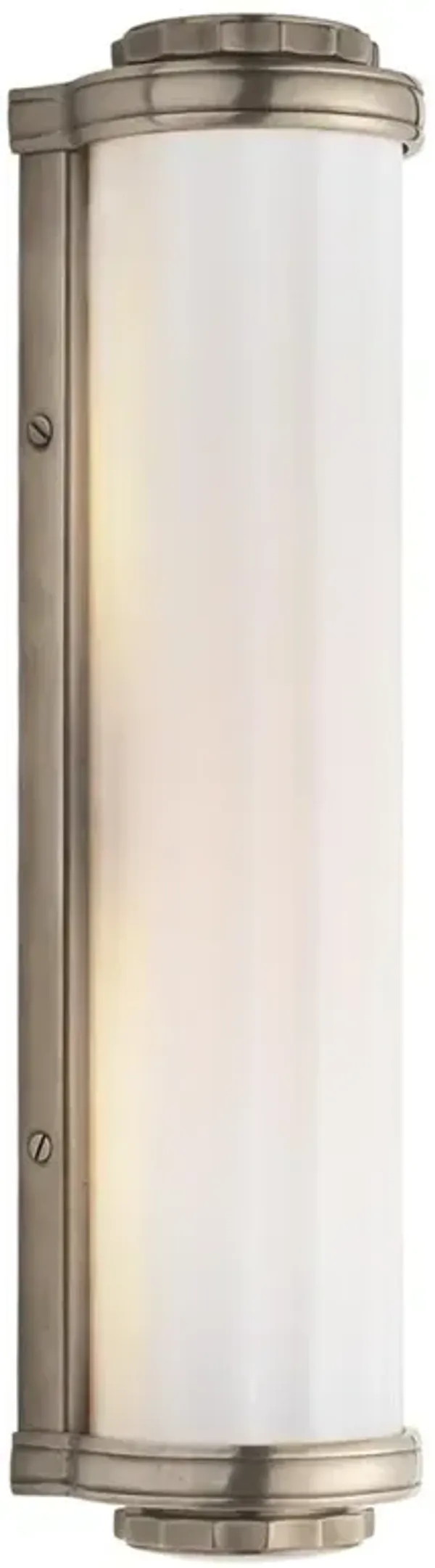 Visual Comfort Milton Road Modern Antique Nickel White Glass Bath Sconce