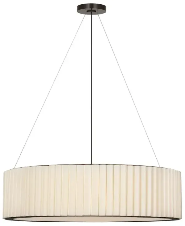 Visual Comfort Palati Modern Bronze Metal Linen Shade Hanging Shade - Extra Large