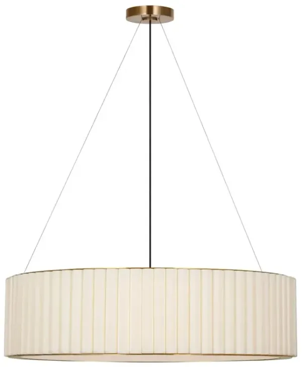 Visual Comfort Palati Antique Brass Linen Shade Hanging Shade - Extra Large