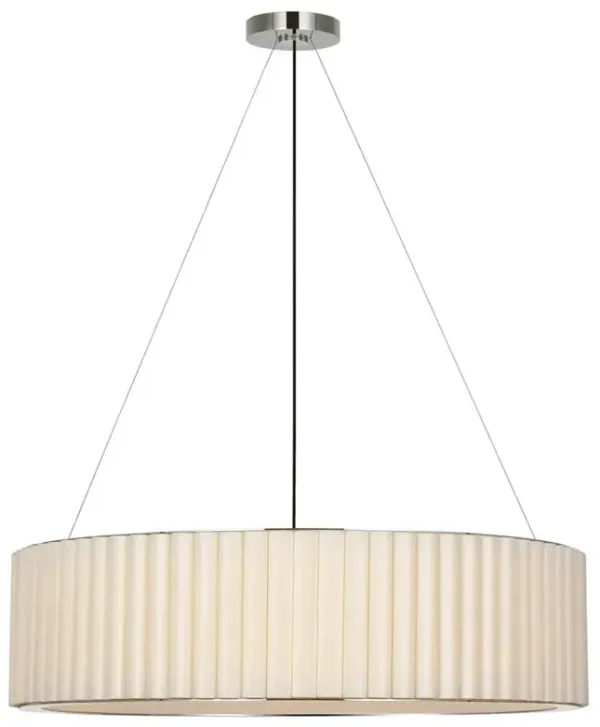 Visual Comfort Palati Polished Nickel Linen Shade Hanging Shade - Extra Large
