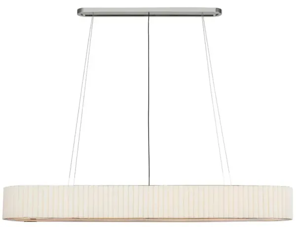 Visual Comfort Palati Polished Nickel Linen Shade Linear Chandelier - Extra Large