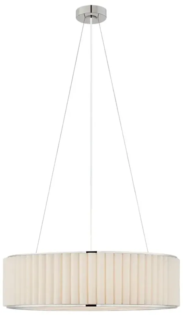 Visual Comfort Palati Modern Polished Nickel Linen Shade Hanging Shade - Large