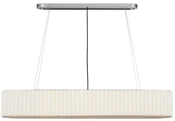 Visual Comfort Palati Polished Nickel Linen Shade Linear Chandelier - Large