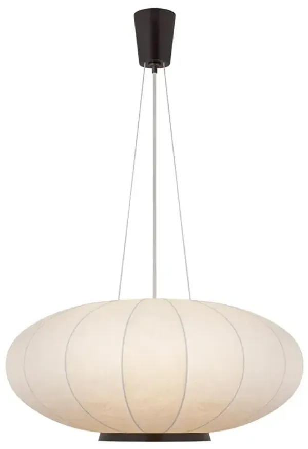 Visual Comfort Paper Moon Coastal Bronze Metal Hanging Shade Pendant