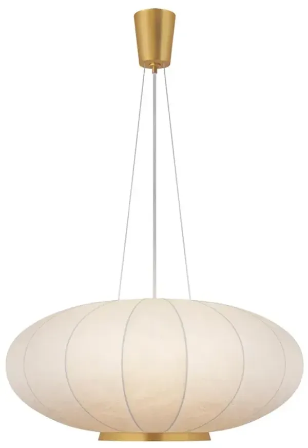 Visual Comfort Paper Moon Coastal Soft Brass Hanging Shade Pendant