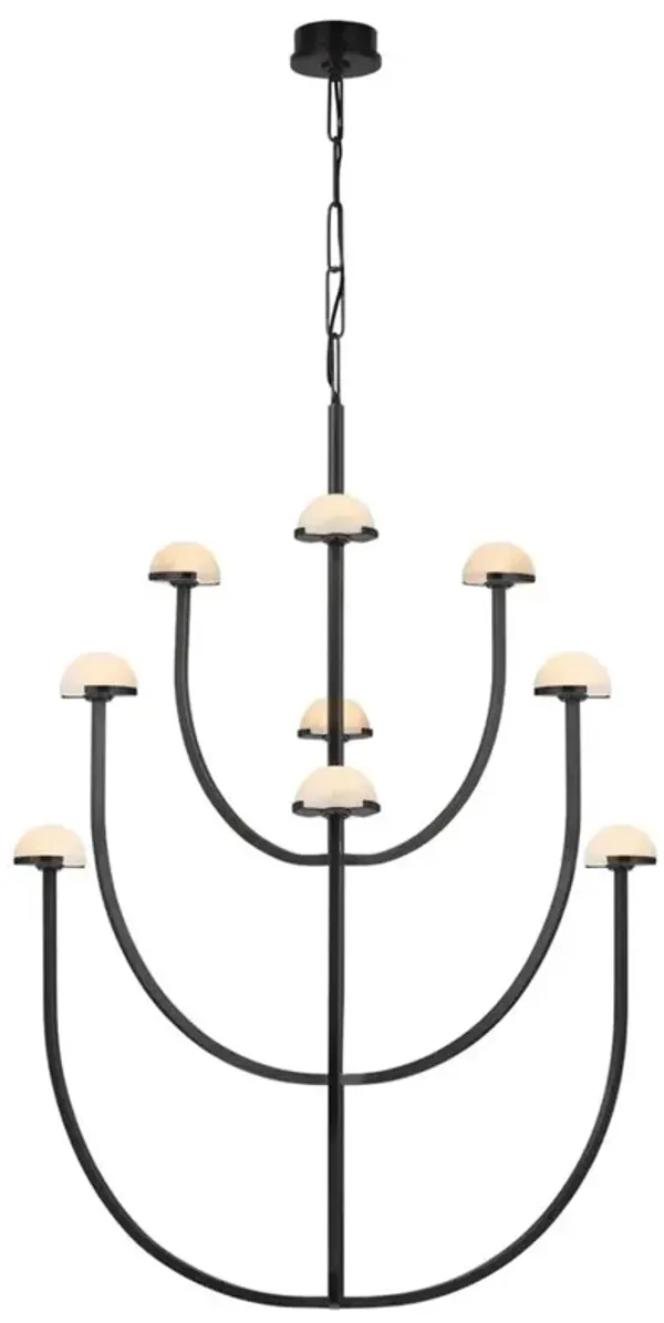 Visual Comfort Pedra Bronze Metal Alabaster 3 Tier Chandelier - XLarge