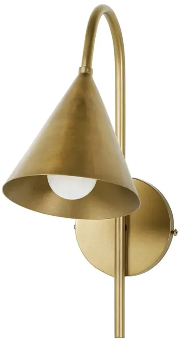 Fernanda Mid Century Modern Light Antique Brass Iron Armed Sconce