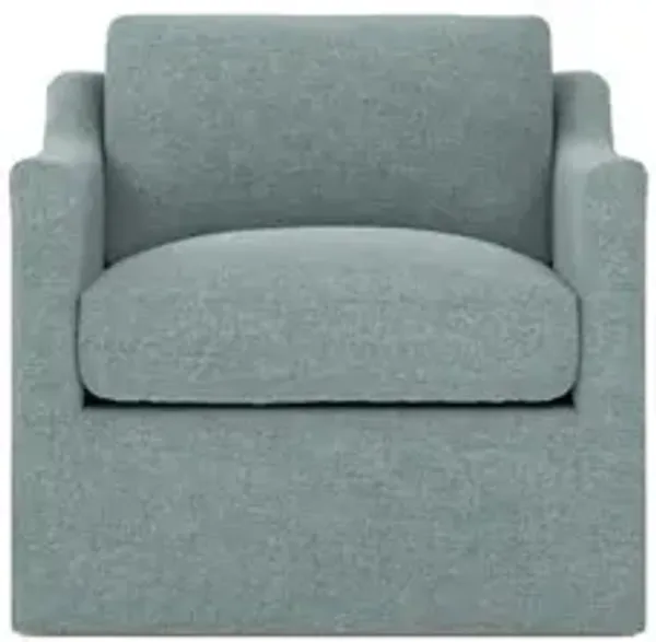 Madeline Heathered Teal Swivel Chair