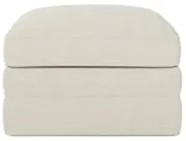 Madeline Biscuit Performance Upholstered to Floor Ottoman