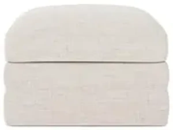 Madeline Heathered Cream Upholstered to Floor Ottoman
