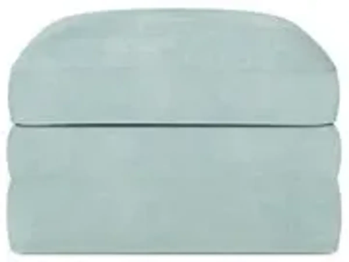 Madeline French Blue Upholstered to Floor Ottoman