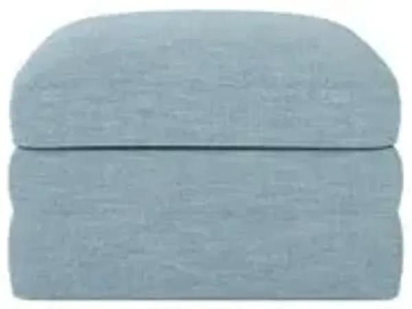 Madeline Eggshell Blue Upholstered to Floor Ottoman