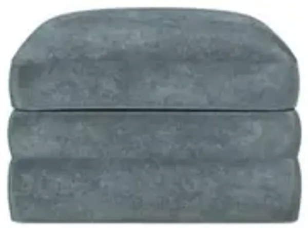 Madeline Slate Blue Upholstered to Floor Ottoman