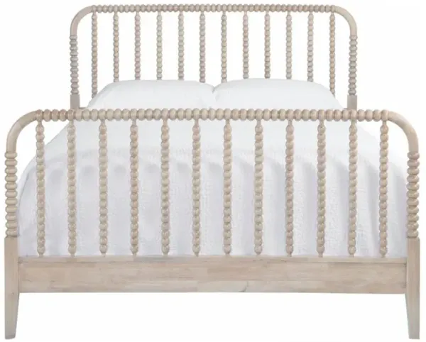 Lynda Coastal Beach Beige Wood Spindle Bed - Queen