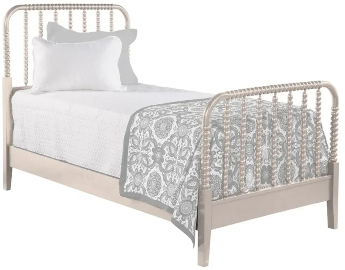 Lynda Coastal Beach Beige Wood Frame Spindle Bed - Twin