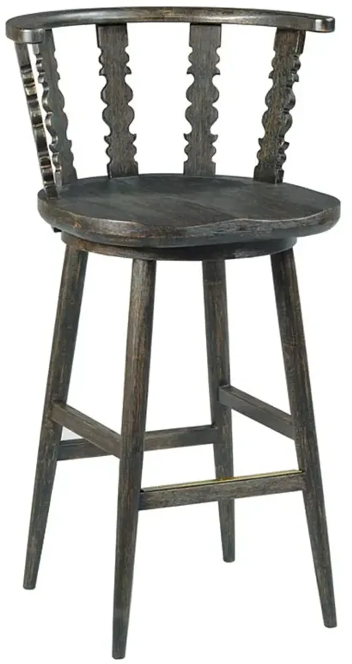 Fable Updated Traditional Worn Black Wood Counter Stool