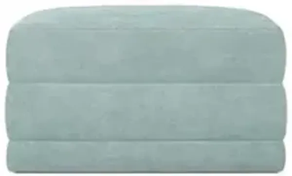 Weybridge French Blue Ottoman - Upholstered to Floor