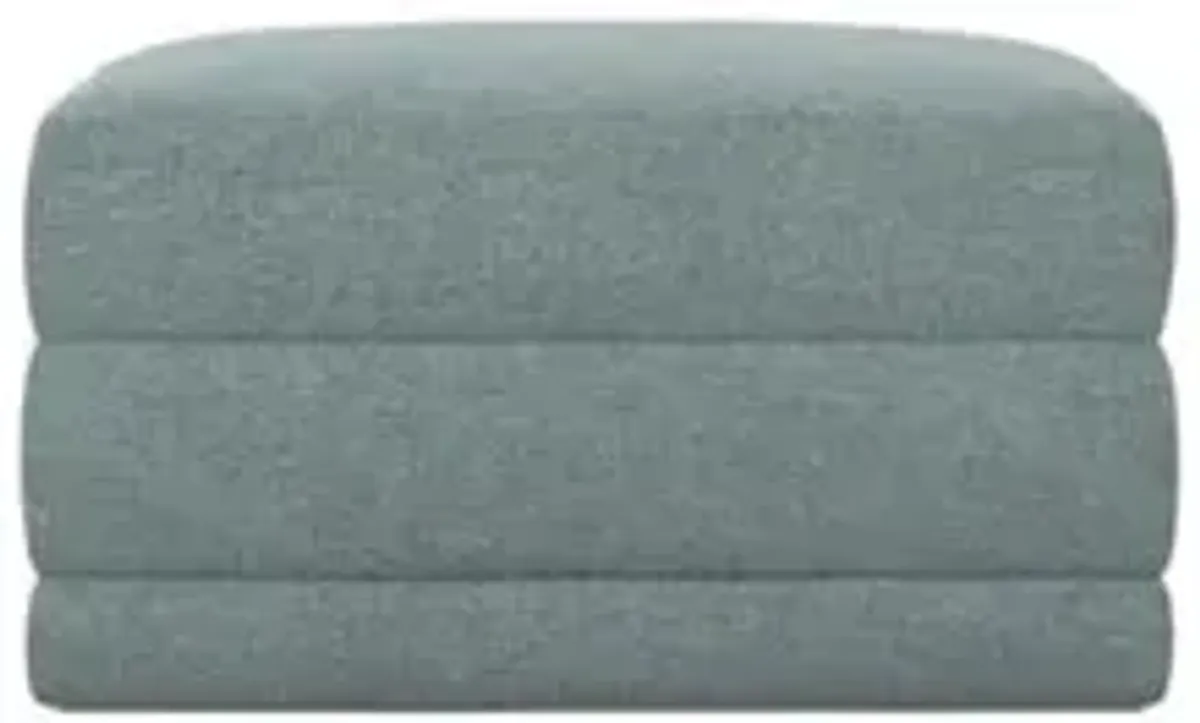 Weybridge Heathered Teal Ottoman - Upholstered to Floor