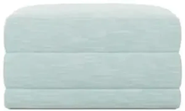Weybridge Sea Mint Performance Ottoman - Upholstered to Floor