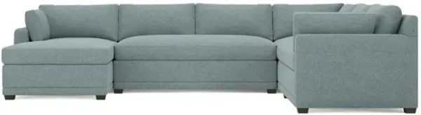 Weybridge Heathered Teal U-Chaise Sectional - Left Chaise - 142"