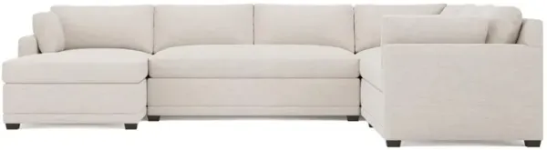Weybridge Heathered Cream Performance U-Chaise Sectional - Left Chaise - 142"
