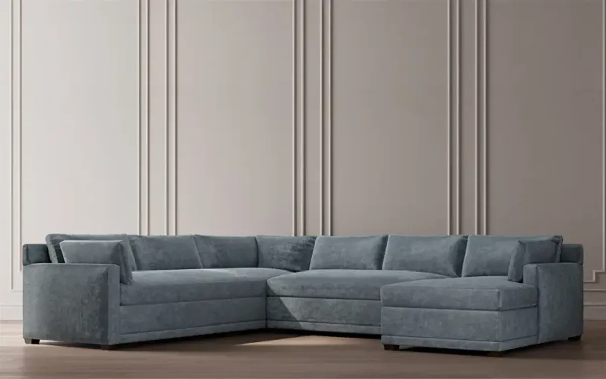 Weybridge Heathered Cream Performance U-Chaise Sectional - Right Chaise - 142"