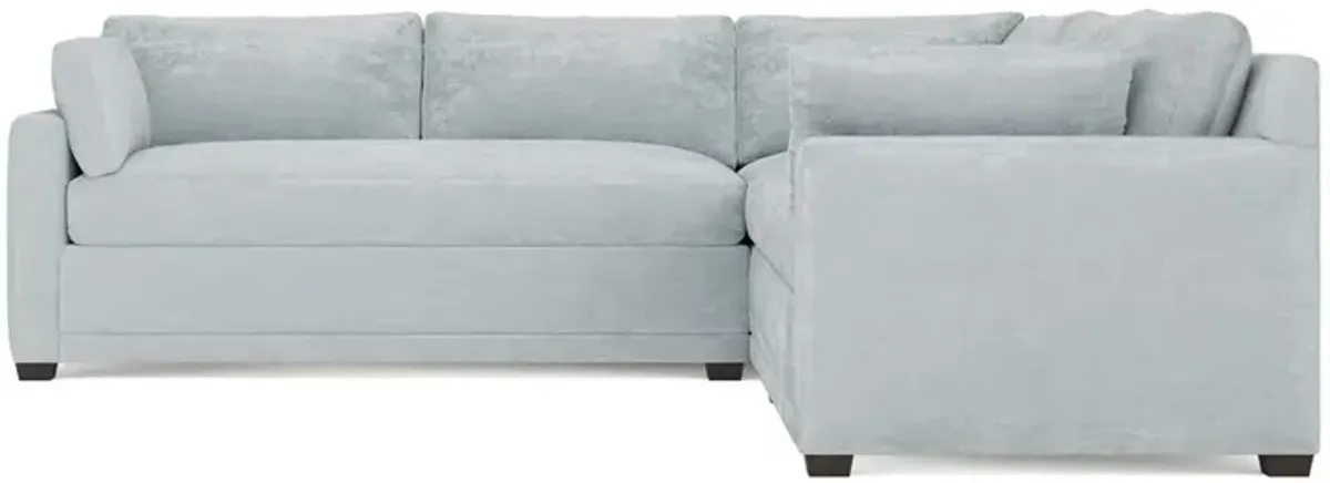 Weybridge Pale Blue Corner Sectional - Left End - 110"