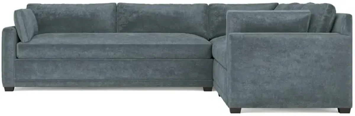 Weybridge Slate Blue Corner Sectional - Left End - 123"