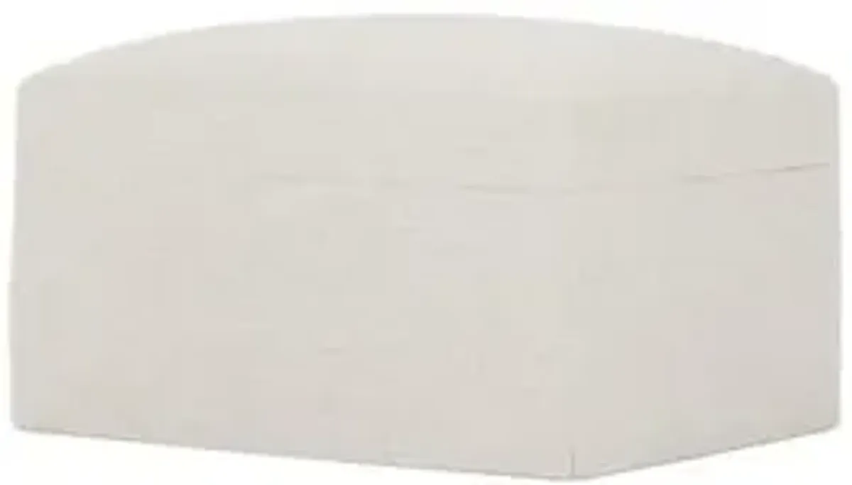 Weybridge Sea Salt Performance Slipcovered Ottoman