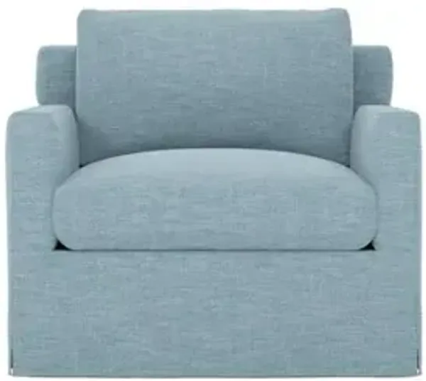 Weybridge Eggshell Blue Performance Slipcovered Chair