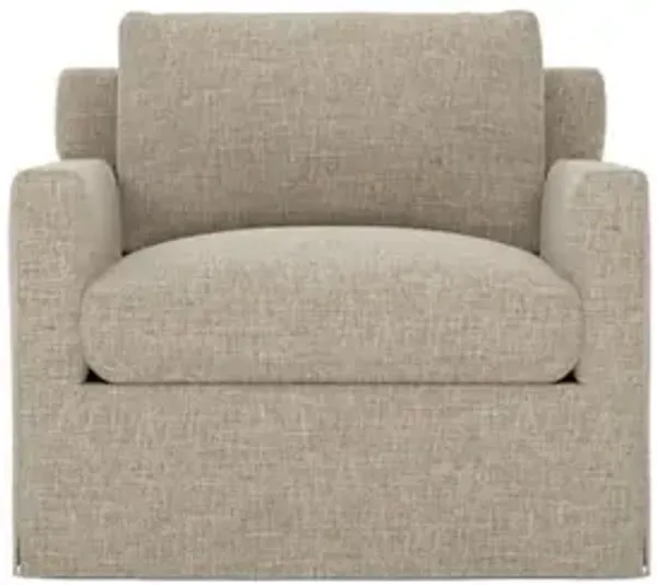 Weybridge Sand Slipcovered Swivel Chair