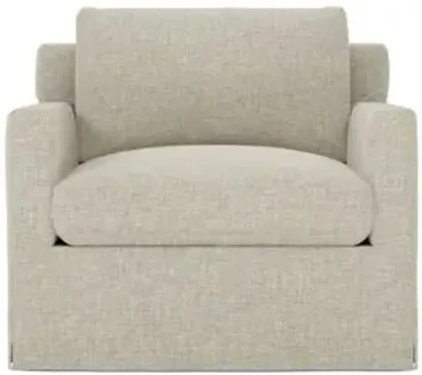 Weybridge Baby Fawn Performance Slipcovered Swivel Chair