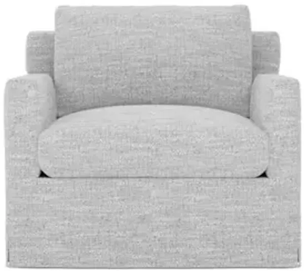 Weybridge Frost Performance Slipcovered Swivel Chair