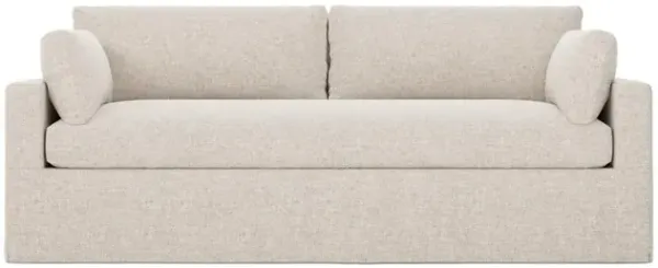 Weybridge Straw Performance Slipcovered Bench Cushion Sofa - 88"