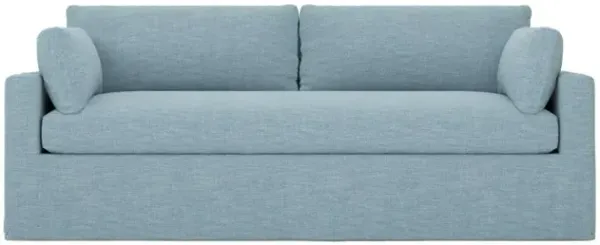 Weybridge Eggshell Blue Performance Slipcovered Bench Cushion Sofa - 88"