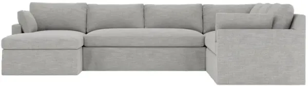 Weybridge Nickel Performance Slipcovered U-Chaise Sectional - Left Chaise - 142"