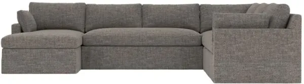 Weybridge Truffle Performance Slipcovered U-Chaise Sectional - Left Chaise - 142"