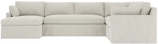 Weybridge Fog Slipcovered U-Chaise Sectional - Left Chaise - 142"