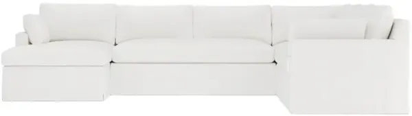 Weybridge Snow Performance Slipcovered U-Chaise Sectional - Left Chaise - 142"