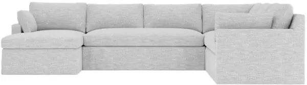 Weybridge Frost Performance Slipcovered U-Chaise Sectional - Left Chaise - 142"