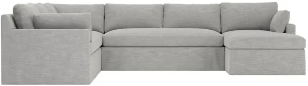 Weybridge Nickel Performance Slipcovered U-Chaise Sectional - Right Chaise - 142"