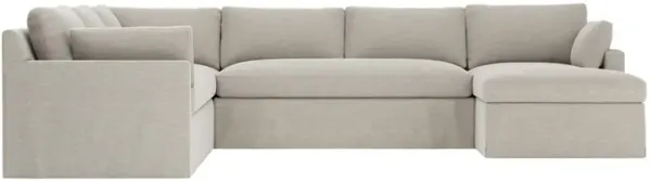 Weybridge Dove Performance Slipcovered U-Chaise Sectional - Right Chaise - 142"
