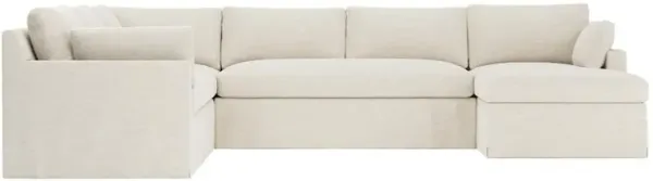 Weybridge Sand Dollar Performance Slipcovered U-Chaise Sectional - Right Chaise - 142"