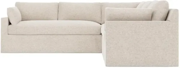 Weybridge Straw Performance Slipcovered Corner Sectional - Left End - 110"